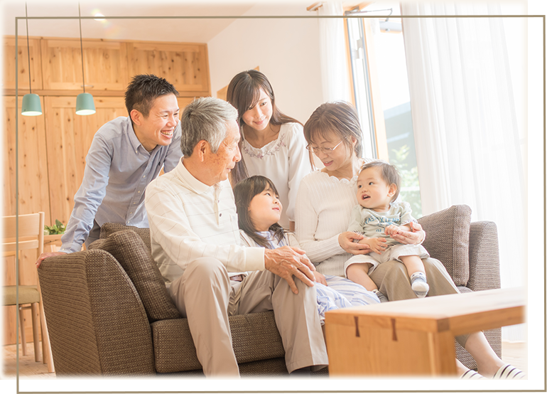 3世代家族で団欒